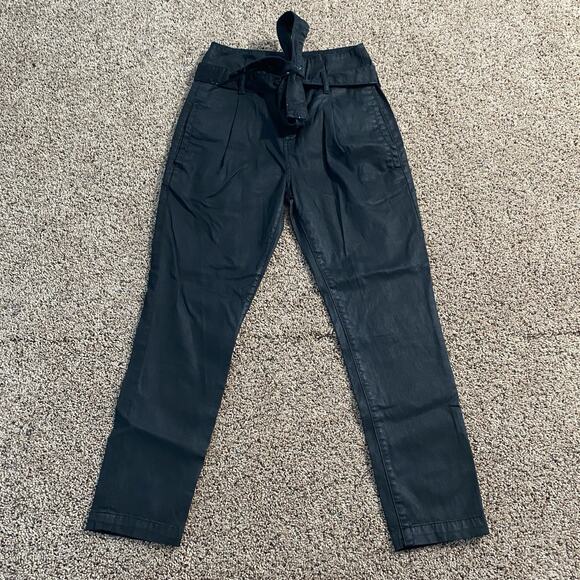 DL1961 Pants - DL1961 Black Susie‎ Paperbag High Rise Taper Pants Belted Size 25
